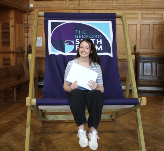 Students at the Bedford Sixth Form results day